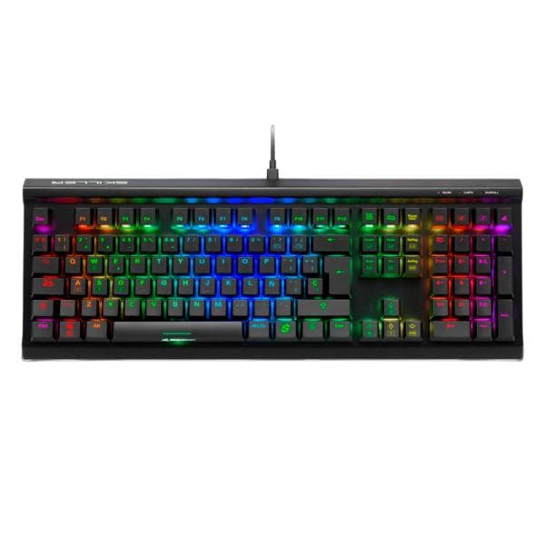 Teclado Gaming RGB Sharkoon Skiller SGK60 Mecánico Alámbrico USB Español Switch Rojo 4044951033515