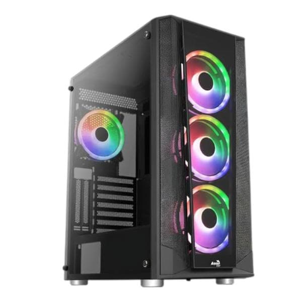 Case Frgb Aerocool PRISM-G-BK-V2 Mid Tower Ventiladores 4 de 120MM con Vidrio Vidrio Lateral y Frontal ACCM-PB29043.11
