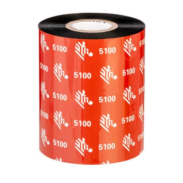 Ribbon de Resina Zebra 5100 3.50 Pulgadas X 1,476 Pies Core 1 Pulg 89MM 6 Rollos por Case 05100BK08945