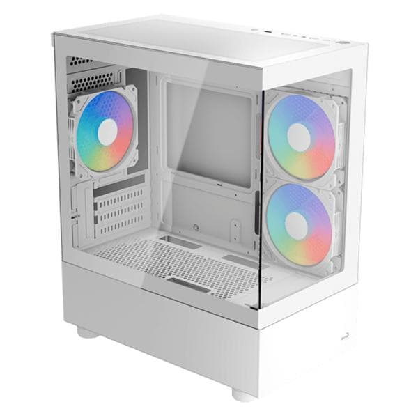 Case RGB Aerocool Viewport MINI-G-WT-V2 Mini Tower Ventiladores 3 de 120MM con Vidrio Frontal, Lateral y Malla ACCM-ES09133.21