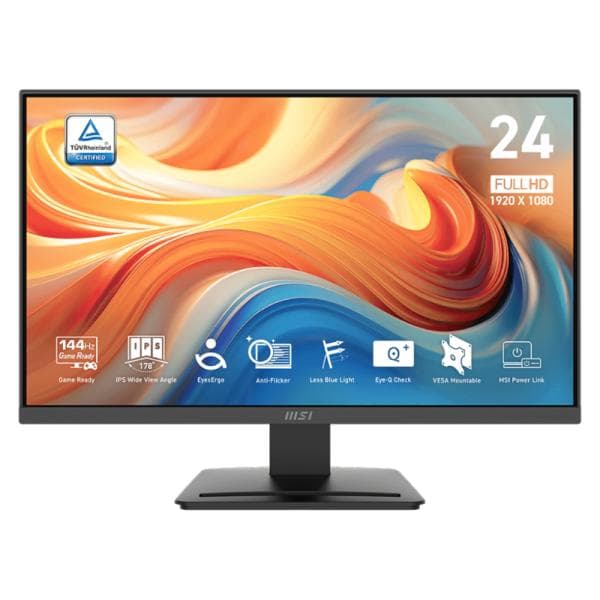 Monitor Gaming MSI Pro MP243L E14 23.8 Pulg Plano 1920 X 1080 144HZ Anti-glare HDMI y D-sub 9S6-3PE1CH-005 Negro