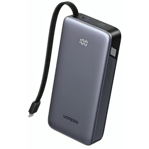 Power Bank Ugreen PB550 Nexode 20000MAH Cable USB-C Integrado Carga Rápida 67W 85166B