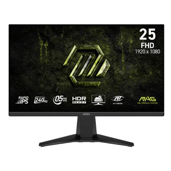 Monitor Gaming MSI 25 Pulg Mag 255F X24 Plana 1920X1080 Full HD 240 HZ Rapid IPS AMD Freesync Premium Hdmi/Displayport 9S6-3BC91M-001